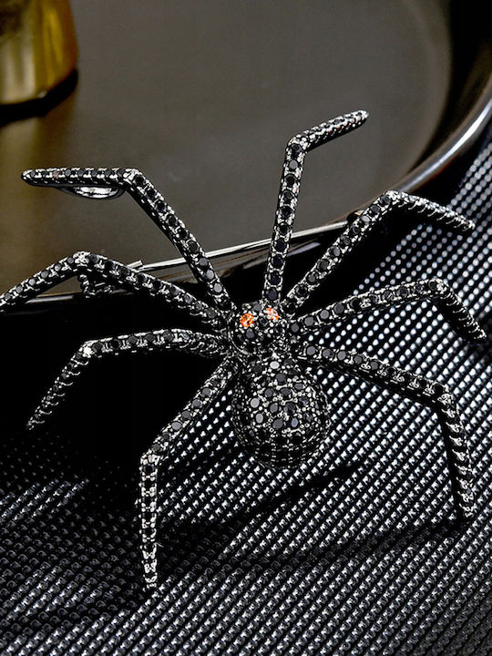Pinets Schöne Schwarze Spinnenbrosche mit Strass