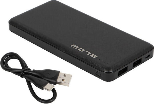 Blow PB10A Power Bank 10000mAh with 2 USB-A Ports and USB-C Port Black