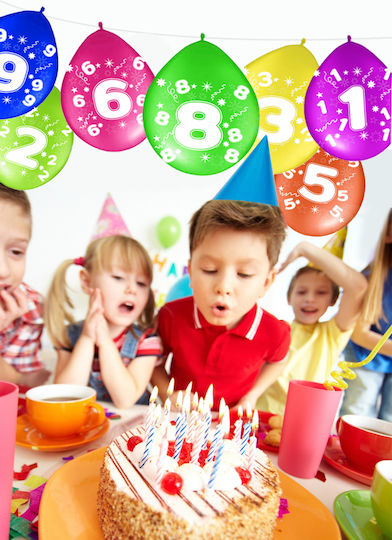 Комплект 5 Балони Номера 9 Латекс Бежови 40см