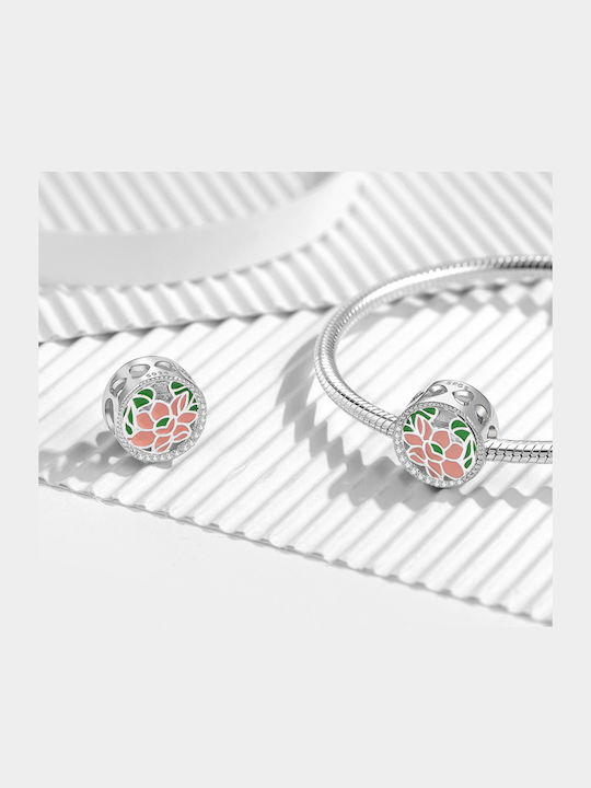 Pandora Charm από Ασήμι με Ζιργκόν Ροζ