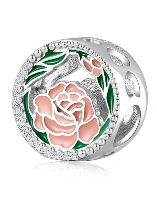 Pandora Charm din Argint cu Zircon Roz