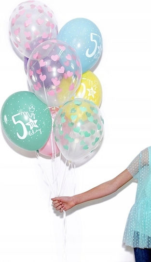 PartyDeco Herz Transparent Luftballon 30cm