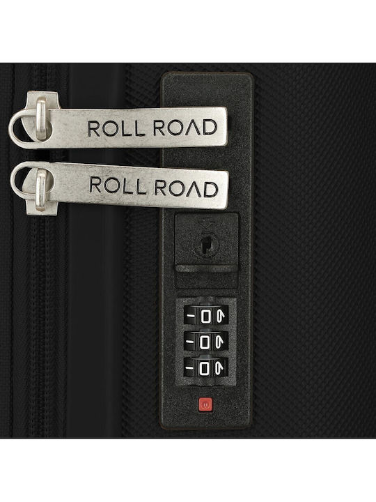 Roll Road Μεγάλη Βαλίτσα Ταξιδίου Σκληρή Black Ύψους 75εκ.