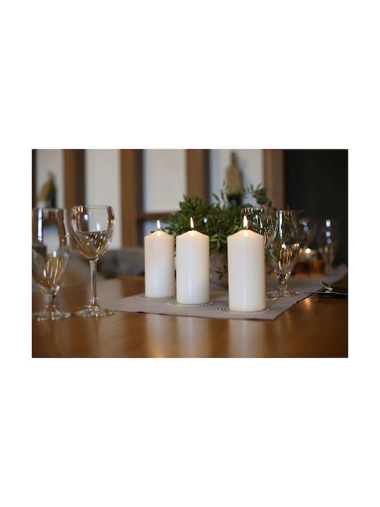 Aura Glass Декоративна Бяла Свещ 4x8см 4 Бройки
