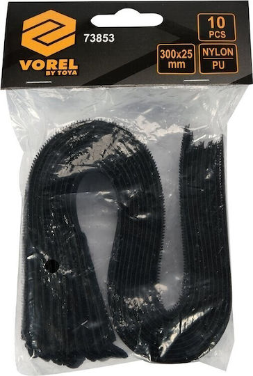 Vorel Vorel Klebeband Klettverschluss-Band Schwarz 300mm 10 Stück 5906083062889