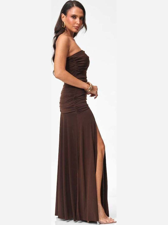 Maxi Abendkleid Braun Dunkel
