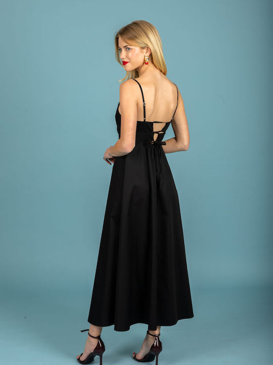 Rochie De Vară Midi De Seară Neagră