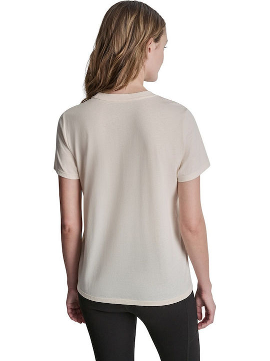 Logo Women's Cotton Short Sleeve Blouse Ecru