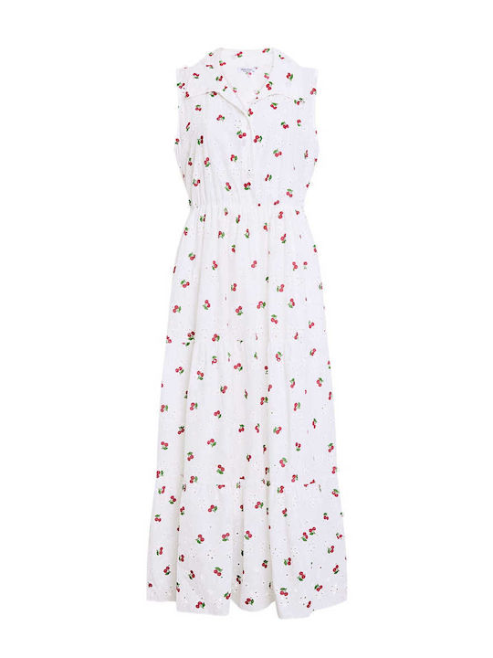 Celestino Women's Sleeveless Dress Cherries White