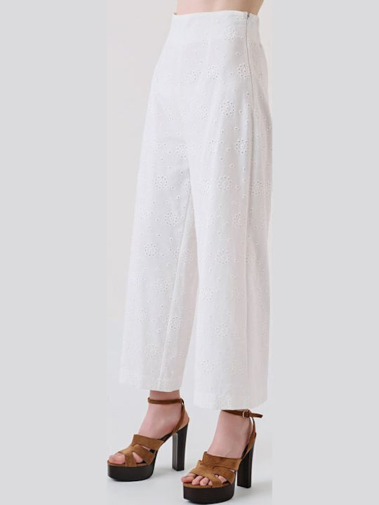Désirée Damen Hochbund Baumwoll-Set Pantaloons mit Gummiband in Schlank Passform Weiß