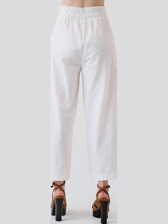 Désirée Damen Hochbund Baumwoll-Set Pantaloons mit Gummiband in Schlank Passform Weiß