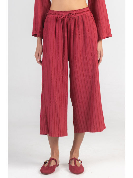 Women's Cotton Pantaloons in Loose Fit Bordeaux