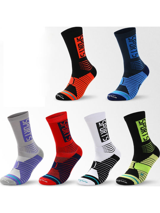 Herren Baumwoll Sport Socken Basketball Bis Zum Oberschenkel Waden Rot