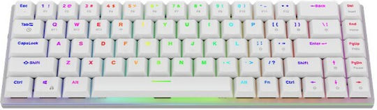 Aqirys Agena Ασύρματο Gaming Μηχανικό Πληκτρολόγιο 65% με Gateron Low Profile Red διακόπτες και RGB φωτισμό (Αγγλικό US) Λευκό