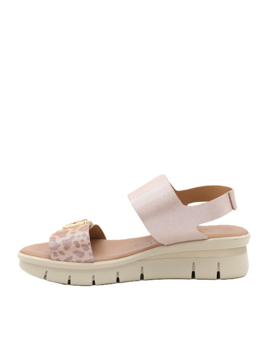 Leather Women's Anatomic Flatform Sandals Beige