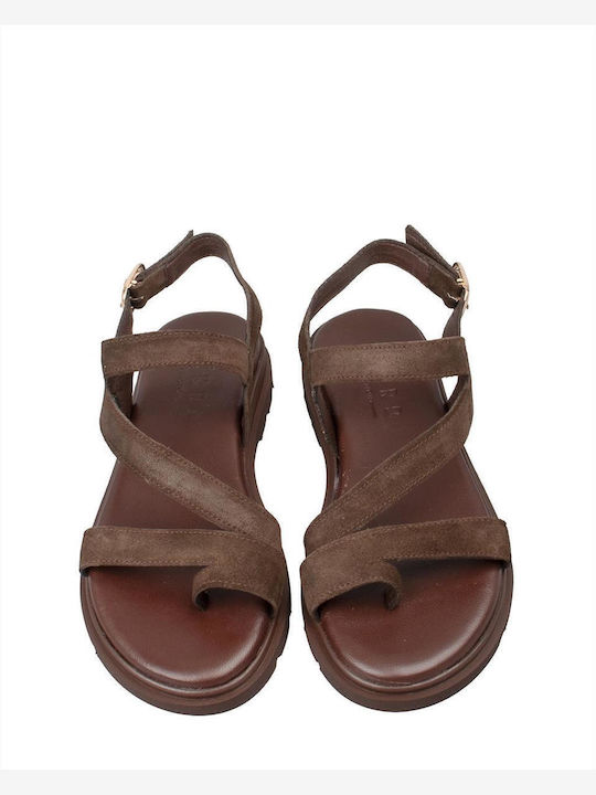 Women's Flat Sandals Brown 611 Brown Kast