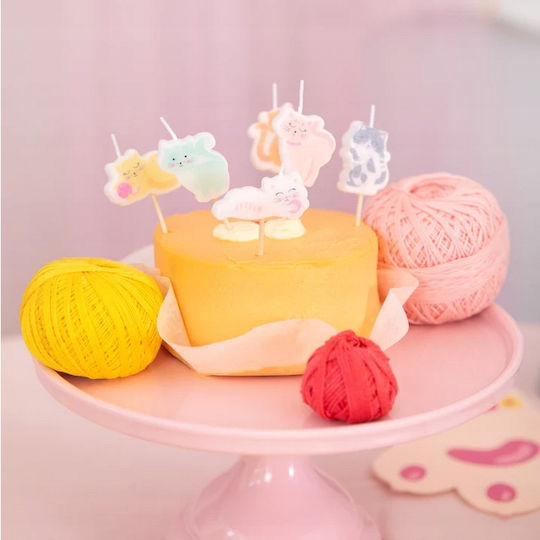 Lumanări Colorate Pentru Tort Cupcake Pisică Petrecere De Ziua De Naștere 6 Bucăți