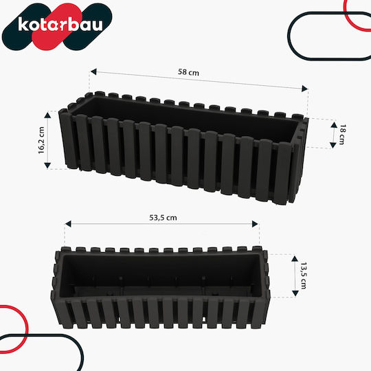 Kotarbau Set of 2 Wooden Gray Planter Boxes