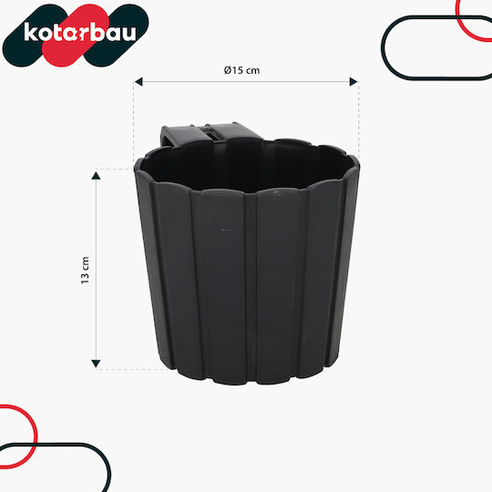 Kotarbau Satz 2 Kunststoff Pflanzgefäße Anthrazit