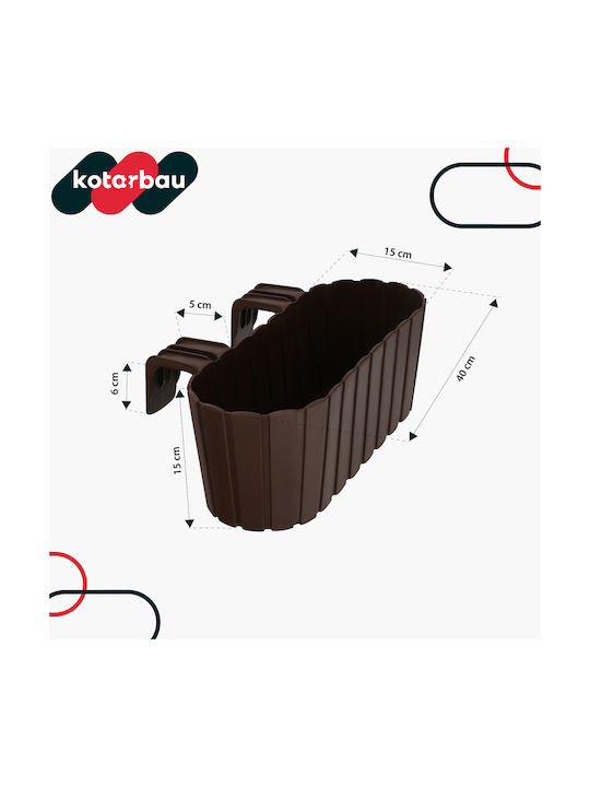 Kotarbau Σετ 6 Γλάστρες Πλαστικές Rustic Brown