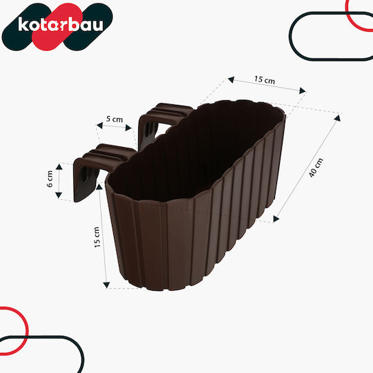Kotarbau Set 6 Kunststoff Blumentöpfe Rustikal Braun
