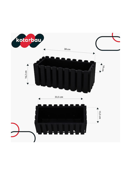Kotarbau Set 6 Ghivece De Flori Din Lemn Anthracite
