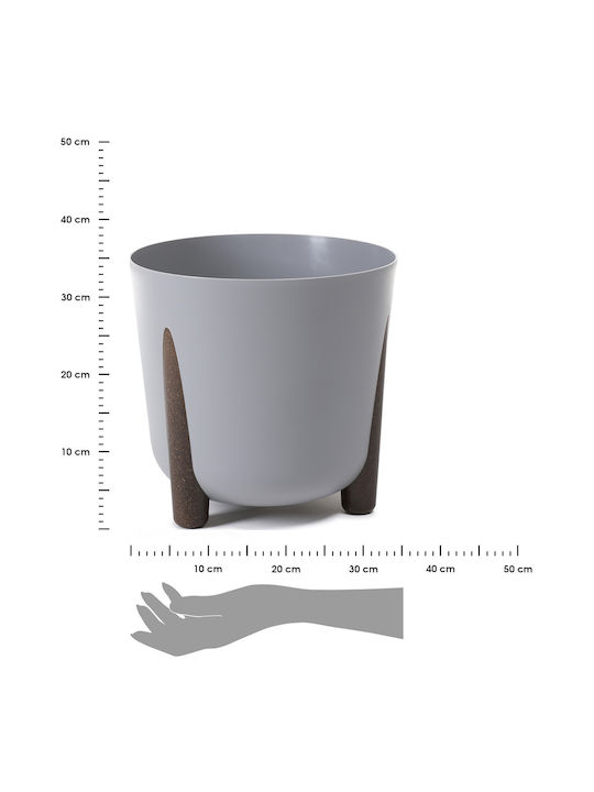 HowHomely Ghiveci De Flori Din Plastic Moss Gri 34 Cm