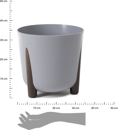 HowHomely Γλάστρα Πλαστική Moss Gray 34εκ.