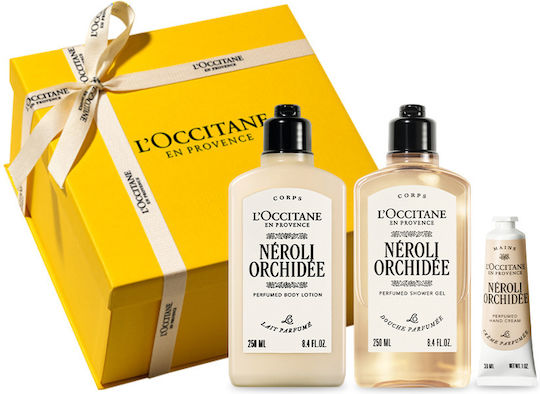 L'Occitane Neroli Orchidee Bodycare Gift Set Skin Care Set for Body Cleaning 3 Quantities