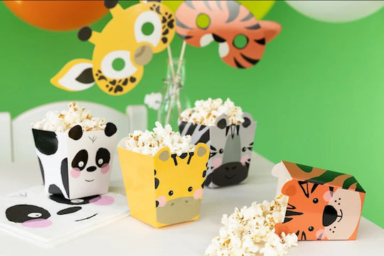 Safari Animal Popcorn Bucket Boxes 4pcs