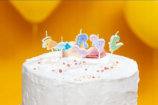 Dinosaur Candles 6-7 Cm 6 Pcs