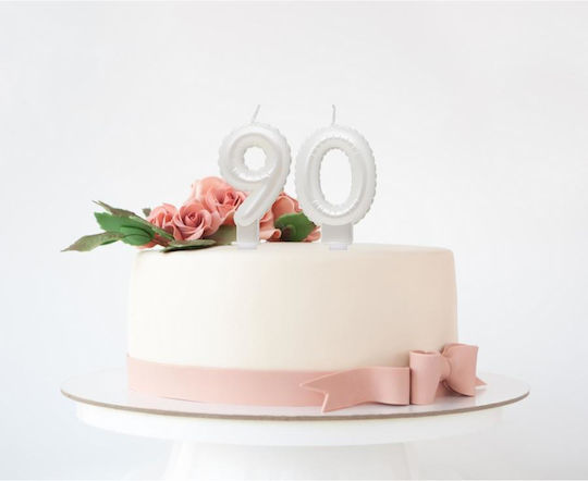 Candle Number 9 Nine Pearl White 7cm