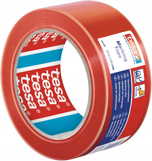 Tesa Marking Tape Made of Plastic in Red Colour Length 33m
