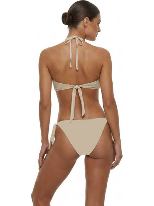 Bikini Slip με Κορδονάκια Μπεζ