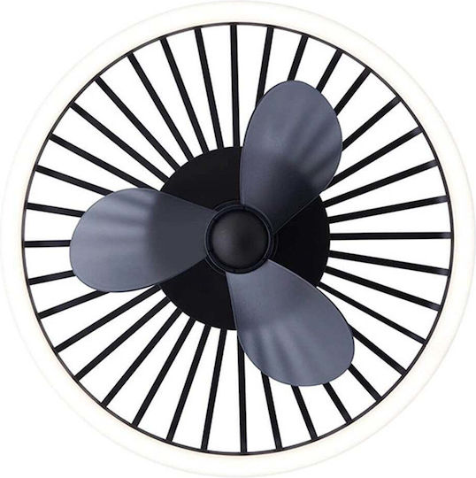 Brilliant Πλαφονιέρα 48cm με Φως Μαύρη