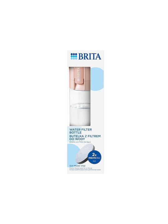 Brita Παγούρι Πλαστικό Ποδηλάτου με Φίλτρο 600ml Ροζ