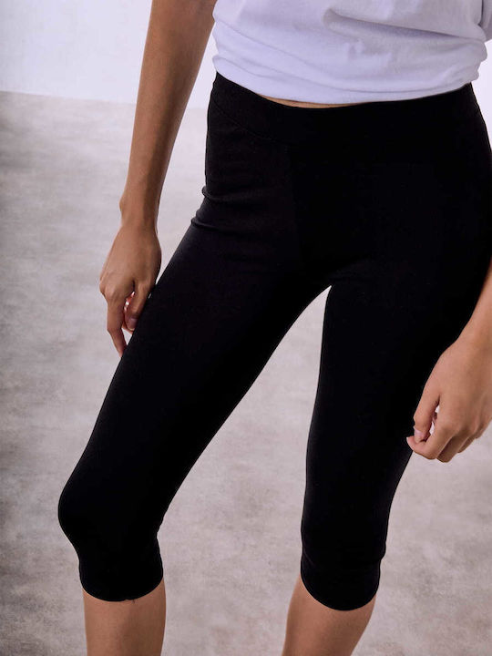 Celestino Дамски Клин Капри Едноцветен Slim Fit Черен