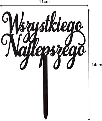 Acrylic Black Cake Topper All Best