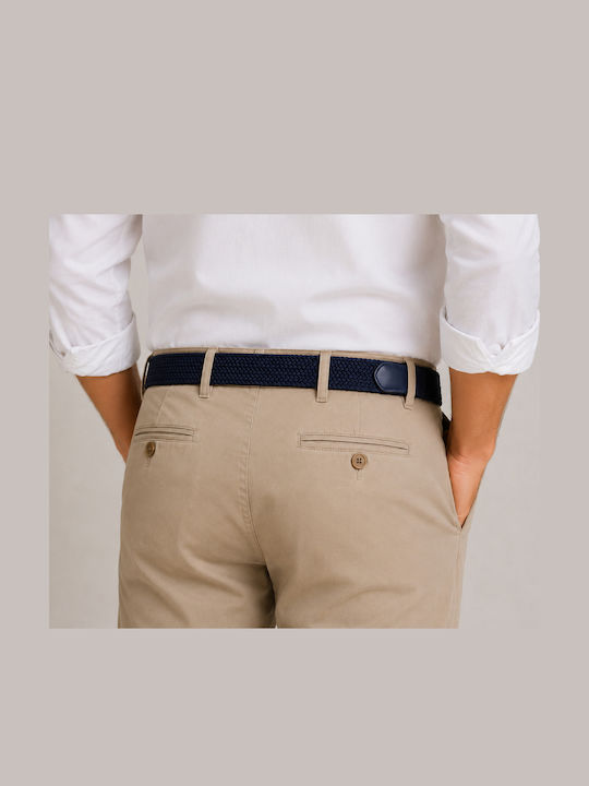 Elastic Men's Fabric Knitted Navy Blue Belt