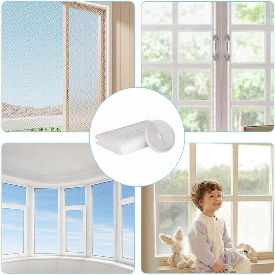 Vitolog Mosquito Net for Window with Velcro Made of White Polyester 180x150cm