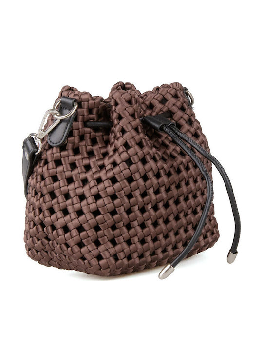 Gestrickte Damen Schultertasche Braun