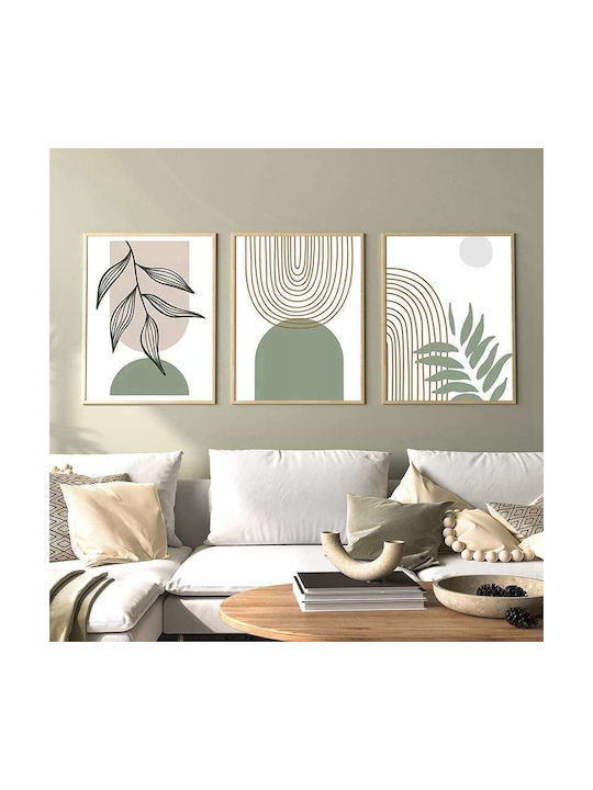 Poster 60x90cm Pflanzenblatt Druck Dekoration Ohne Rahmen 3 Stück Glamour
