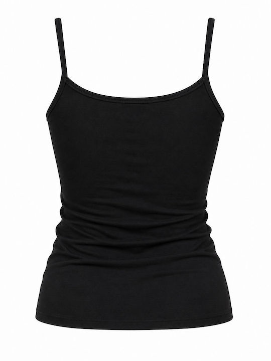 Damen T-Shirt mit Spaghetti-Träger TB160-Schwarz