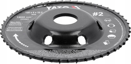 Yato Complete Convex Disc 120x6mm Grinding Milling 13,000 Rpm 22.2mm