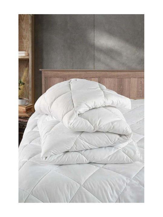 SteweHome Πάπλωμα Μονό με Γέμιση Microfiber 155x215εκ. Λευκό