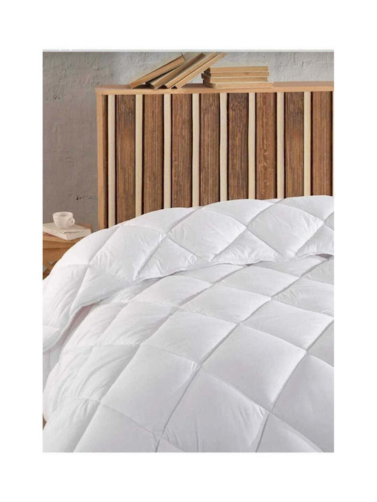 SteweHome Πάπλωμα Ημίδιπλο με Γέμιση Microfiber 195x215εκ. Λευκό 300 GSM