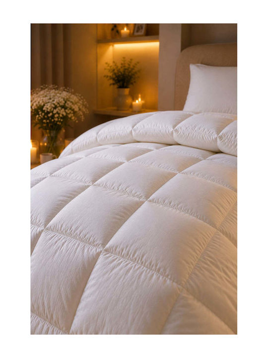 SteweHome Σετ Πάπλωμα Ημίδιπλο με Γέμιση Microfiber 195x215εκ. Λευκό