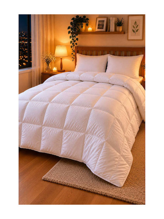 SteweHome Σετ Πάπλωμα Ημίδιπλο με Γέμιση Microfiber 195x215εκ. Λευκό