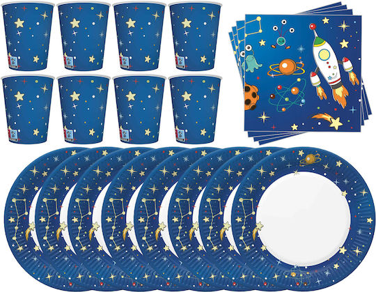 Set Farfurii Pahare Șervețele Cosmos