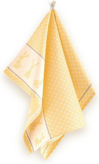 Zwoltex Kitchen Towel Made of 100% Cotton in Yellow Colour 50x70cm Zwoltex Kitchen Towel Made of 100% Cotton in Yellow Colour 50x70cm
